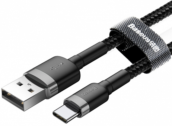 Кабель Baseus CATKLF-AG1 Cafule USB for Type-C 0,5м Gray/Black - Фото 4 большая