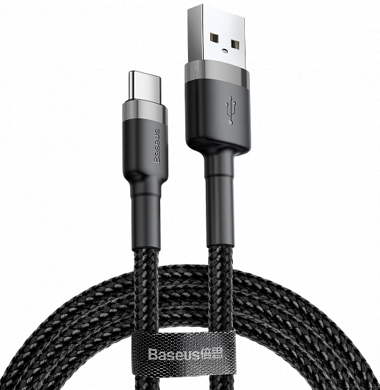 Кабель Baseus CATKLF-AG1 Cafule USB for Type-C 0,5м Gray/Black - Фото 1 большая