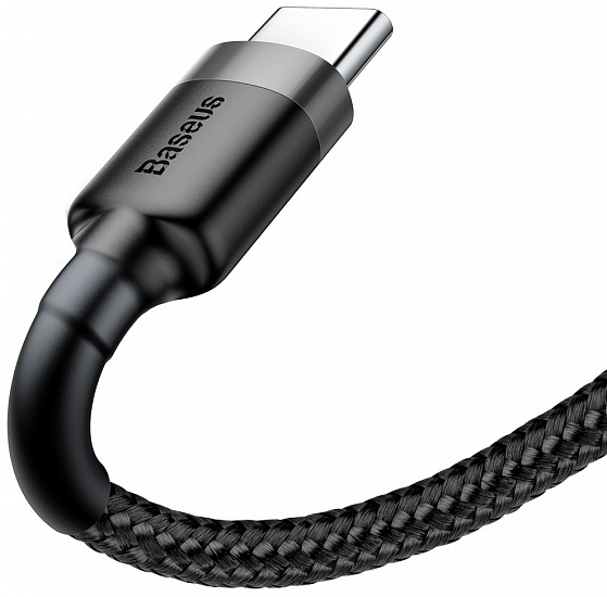 Кабель Baseus CATKLF-UG1 Cafule USB for Type-C 3м Black/Grey - Фото 2 большая
