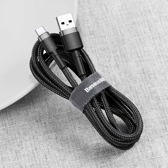 Кабель Baseus CATKLF-UG1 Cafule USB for Type-C 3м Black/Grey - Фото 4 большая