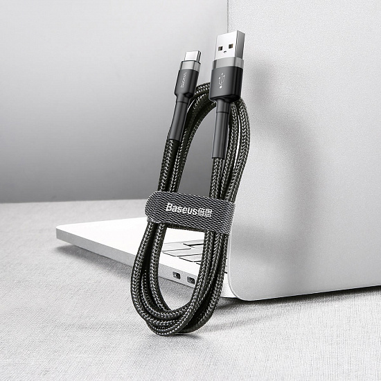 Кабель Baseus CATKLF-UG1 Cafule USB for Type-C 3м Black/Grey - Фото 5 большая
