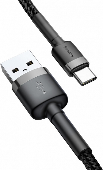 Кабель Baseus CATKLF-UG1 Cafule USB for Type-C 3м Black/Grey - Фото 6 большая