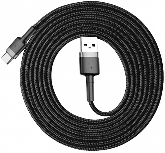 Кабель Baseus CATKLF-UG1 Cafule USB for Type-C 3м Black/Grey - Фото 7 большая