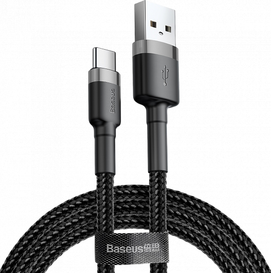 Кабель Baseus CATKLF-UG1 Cafule USB for Type-C 3м Black/Grey - Фото 1 большая