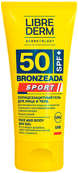 Солнцезащитный гель Librederm Bronzeada Sport для лица и тела SPF 50 50 мл - Фото 1 большая