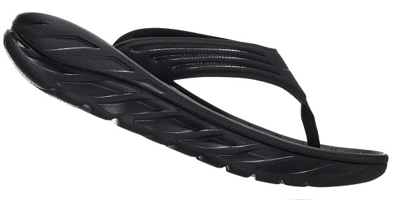 Сандалии мужские Hoka Ora Recovery Flip Black/Dark Gull Gray - Фото 2 большая