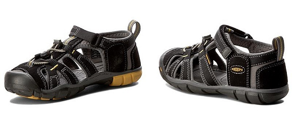 Сандалии детские Keen Seacamp II Cnx Black/Yellow - Фото 7 большая