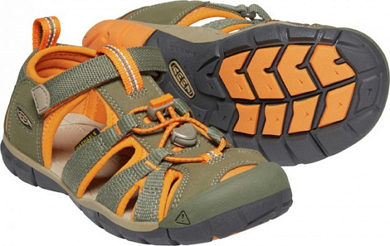 Сандалии детские Keen Seacamp II Cnx Dusty Olive/Russet Orange - Фото 5 большая