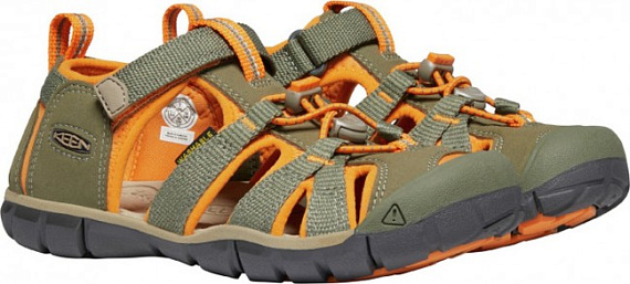 Сандалии детские Keen Seacamp II Cnx Dusty Olive/Russet Orange - Фото 6 большая