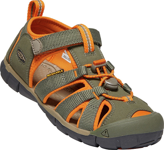 Сандалии детские Keen Seacamp II Cnx Dusty Olive/Russet Orange - Фото 7 большая
