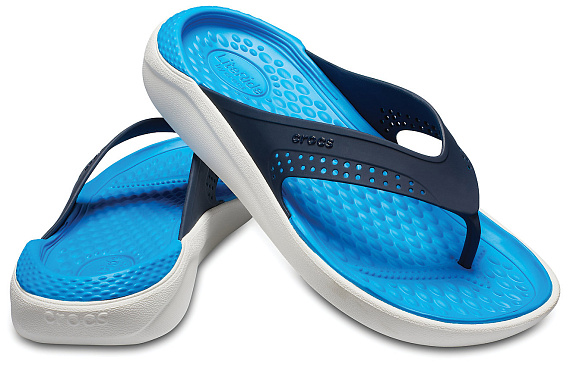 Сандалии Crocs LiteRide Flip Navy/White - Фото 3 большая