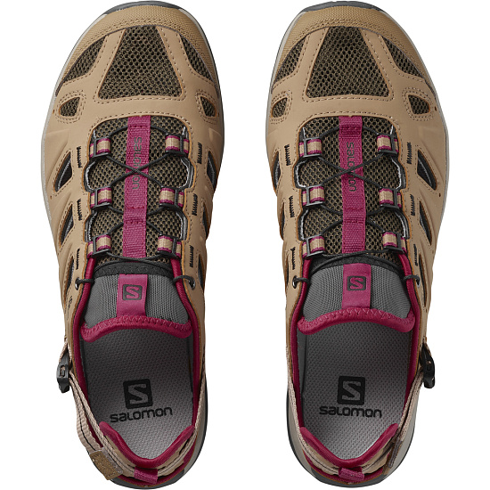 Сандалии женские Salomon Ellipse Cabrio Tiger S Eye/ Vintage Kaki/Sangria - Фото 3 большая