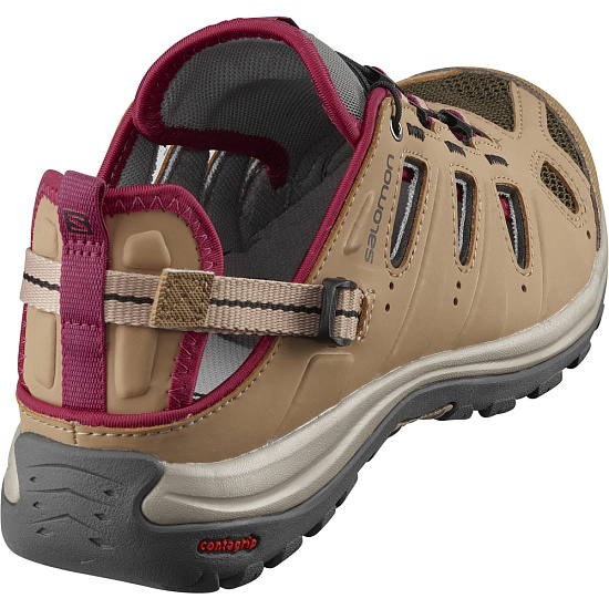 Сандалии женские Salomon Ellipse Cabrio Tiger S Eye/ Vintage Kaki/Sangria - Фото 4 большая