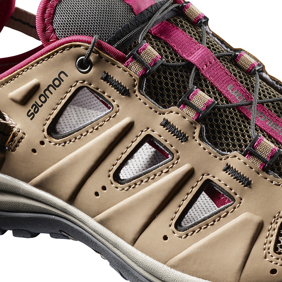 Сандалии женские Salomon Ellipse Cabrio Tiger S Eye/ Vintage Kaki/Sangria - Фото 5 большая