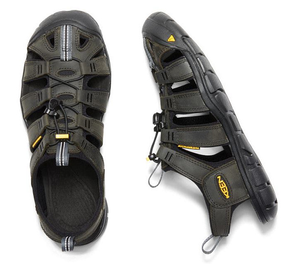 Сандалии мужские Keen Clearwater CNX Leather Magnet/Black - Фото 3 большая