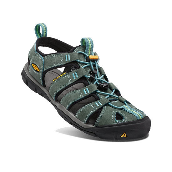 Сандалии женские Keen Clearwater CNX Leather Mineral Blue/Yellow - Фото 4 большая