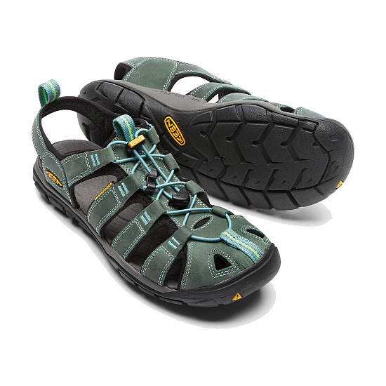 Сандалии женские Keen Clearwater CNX Leather Mineral Blue/Yellow - Фото 5 большая