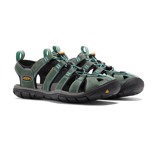 Сандалии женские Keen Clearwater CNX Leather Mineral Blue/Yellow - Фото 6 большая