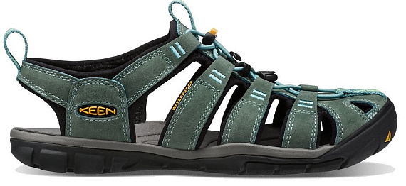 Сандалии женские Keen Clearwater CNX Leather Mineral Blue/Yellow - Фото 1 большая