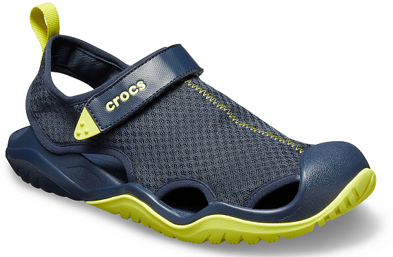 Сандалии мужские Crocs Swiftwater Mesh Deck Sandal Navy/Citrus - Фото 2 большая