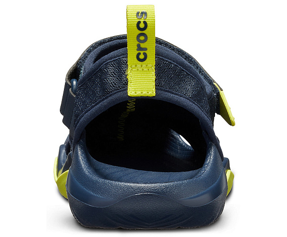 Сандалии мужские Crocs Swiftwater Mesh Deck Sandal Navy/Citrus - Фото 6 большая