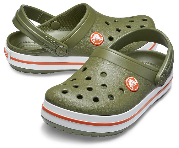 Сандалии детские Crocs Crocband Clog Army Green/Burnt Sienna - Фото 3 большая