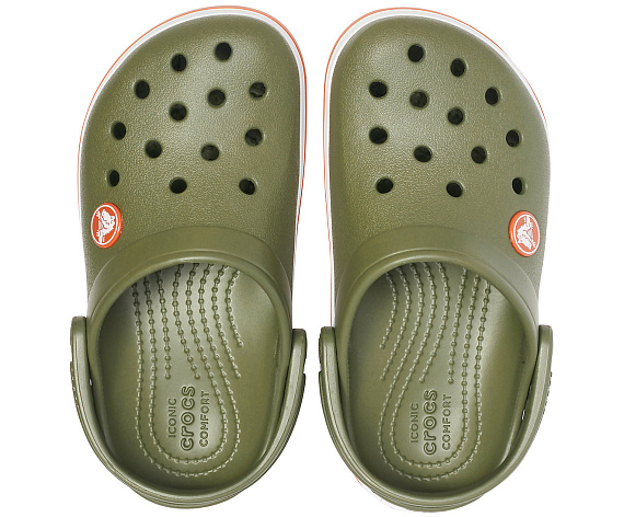 Сандалии детские Crocs Crocband Clog Army Green/Burnt Sienna - Фото 4 большая