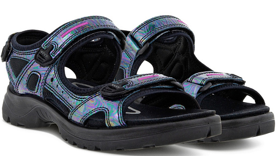 Сандалии женские Ecco Offroad Metallic/Black - Фото 8 большая