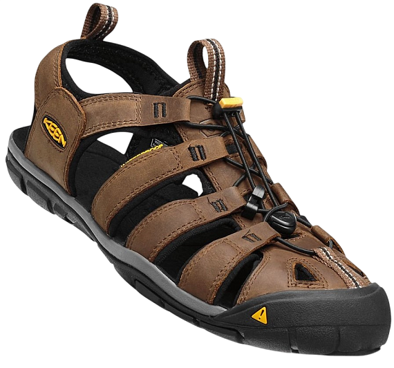 Сандалии мужские Keen Clearwater CNX Leather Dark Earth/Black - Фото 4 большая
