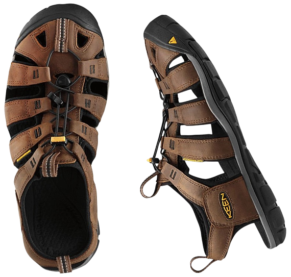 Сандалии мужские Keen Clearwater CNX Leather Dark Earth/Black - Фото 6 большая