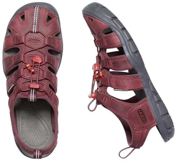 Сандалии женские Keen Clearwater Cnx Leather Wine/Red Dahlia - Фото 2 большая