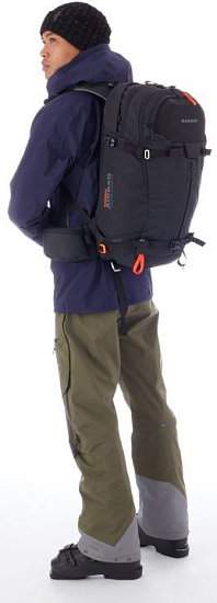 Рюкзак лавинный Mammut Pro X Removable Airbag 3.0 35 Black-Vibrant Orange - Фото 4 большая