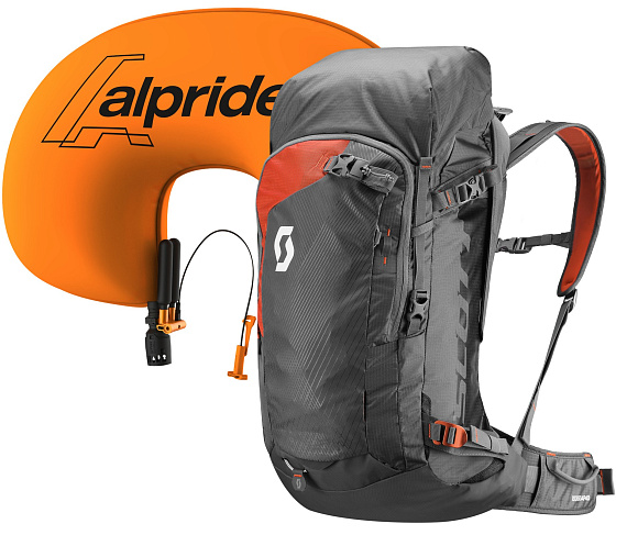 Лавинный рюкзак Scott Backcountry Guide AP 40 Dark Grey/Burnt Orange - Фото 3 большая