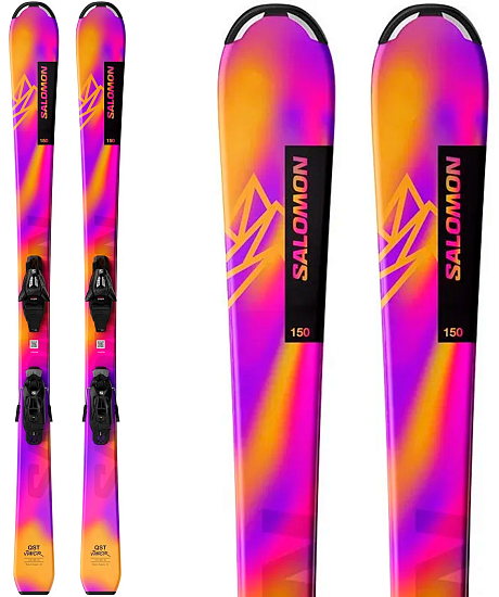 Горные лыжи детские Salomon L Lux Jr S с креплениями C5 Gw - Фото 1 большая