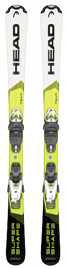 Горные лыжи Head Supershapeteam Slr Pro (67-107) с креплениями Slr 4.5 Ac Brake 74 [I] White/Yellow - Фото 1 большая