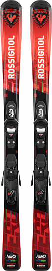 Горные лыжи детские Rossignol Hero Jr 100-140 Kid-X с креплениями Kid 4 Gw B76 Black - Фото 1 большая