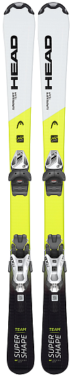 Горные лыжи детские Head Supershape Team Easy +Sx 7.5 Gw Ca Brake 78 White/Yellow - Фото 2 большая