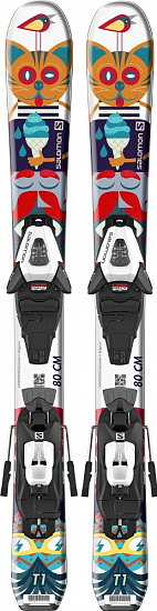 Горные лыжи Salomon E S/Max Jr Xs с креплениями C5 GW J Orange - Фото 1 большая