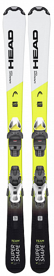 Горные лыжи детские Head Supershape Team Easy JRS (67-107) + JRS 4.5 GW CA Brake 80 [I] White/Yellow - Фото 1 большая