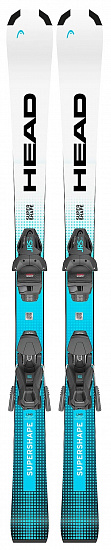 Горные лыжи детские Head Supershape с креплениями Jrs 7.5 Gw Ca White/Speedblue - Фото 1 большая