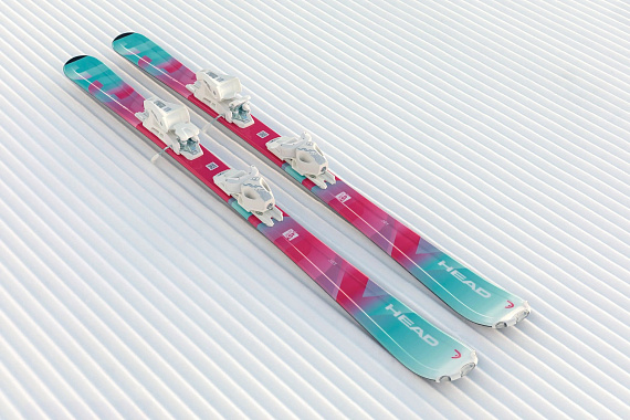 Горные лыжи детские Head Joy Easy JRS (107-117) с креплениями JRS 4.5 GW CA Brake 80 [I] Mint/Pink - Фото 2 большая