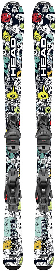 Горные лыжи детские Head Monster Easy JRS (67-117) с крепл. JRS 4.5 GW CA Brake 80 [I] White/Black - Фото 1 большая