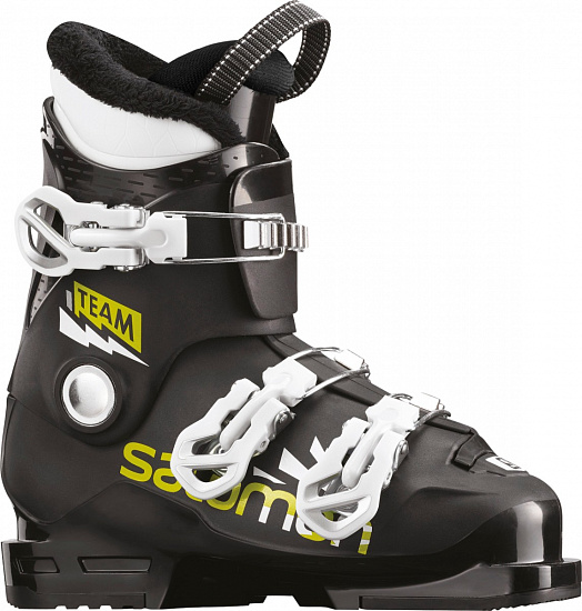 Горнолыжные ботинки детские Salomon Team T3 Black/Acid Green/Wh - Фото 1 большая
