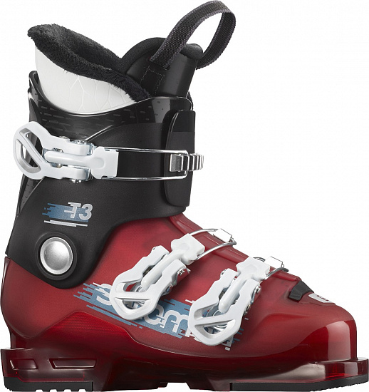 Горнолыжные ботинки детские Salomon T3 RT Black/Red/White - Фото 1 большая