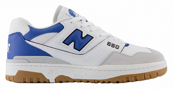 Кроссовки New Balance 550 White/Blue - Фото 1 большая