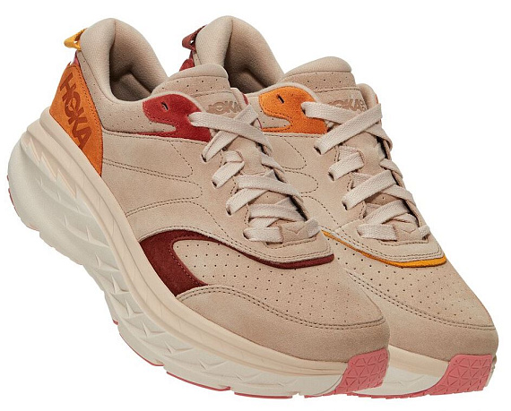 Кроссовки мужские Hoka Bondi L Suede Shifting Sand/Multi - Фото 2 большая