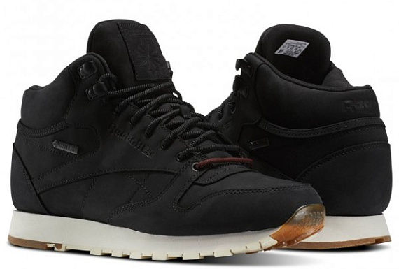 Кроссовки мужские Reebok Classic Lthr Mid Gtx Черный - Фото 3 большая