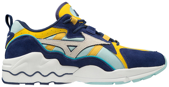 Кроссовки мужские Mizuno Wave Rider 1 S Голуб/Бел/Т.Син - Фото 6 большая