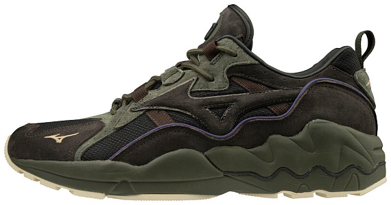 Кроссовки мужские Mizuno Wave Rider 1 Wild Nordic Чер/Т.Сер/Т.Зел - Фото 1 большая