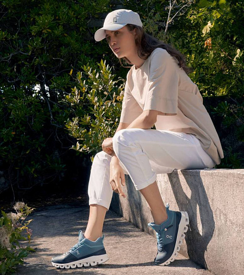Кроссовки женские On Cloud Hi Waterproof Dust/Navy - Фото 7 большая